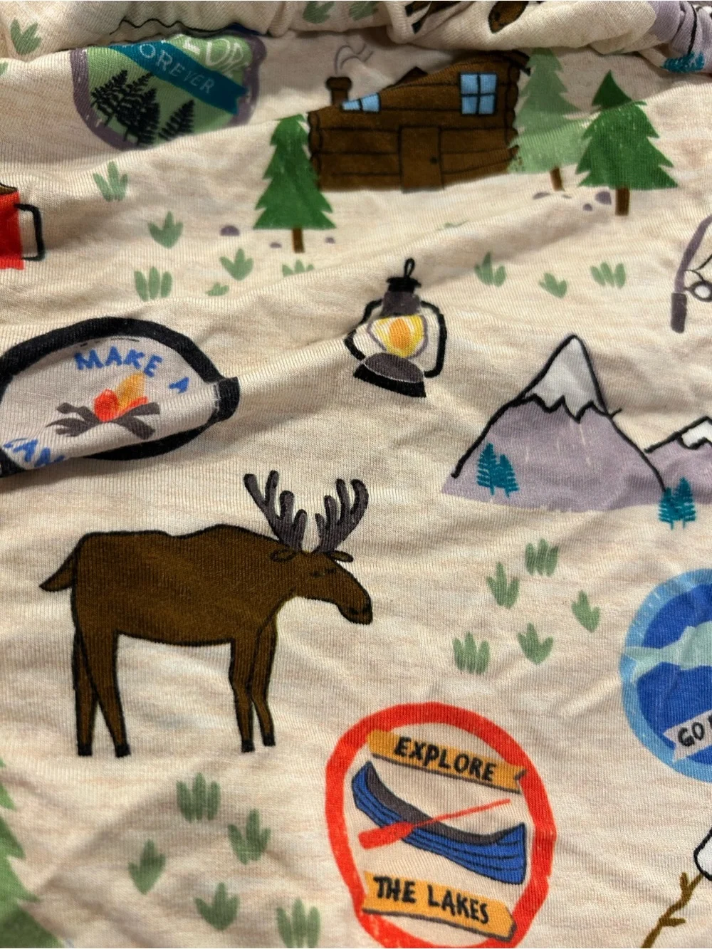 Little Sleepies Bamboo Camping Print Crib Sheet EUC